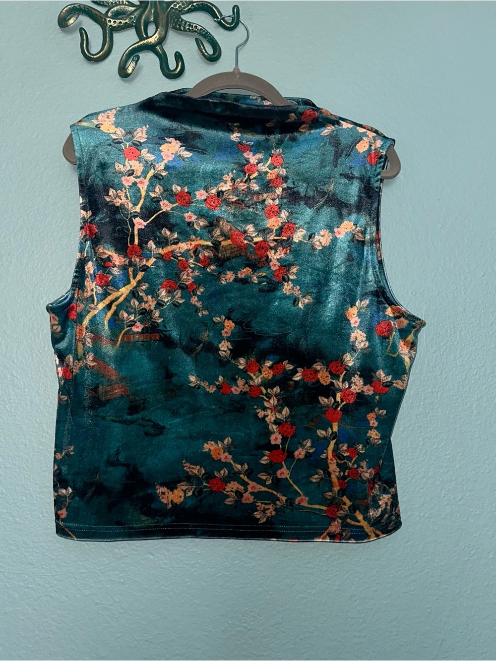 Velvet mock neck top